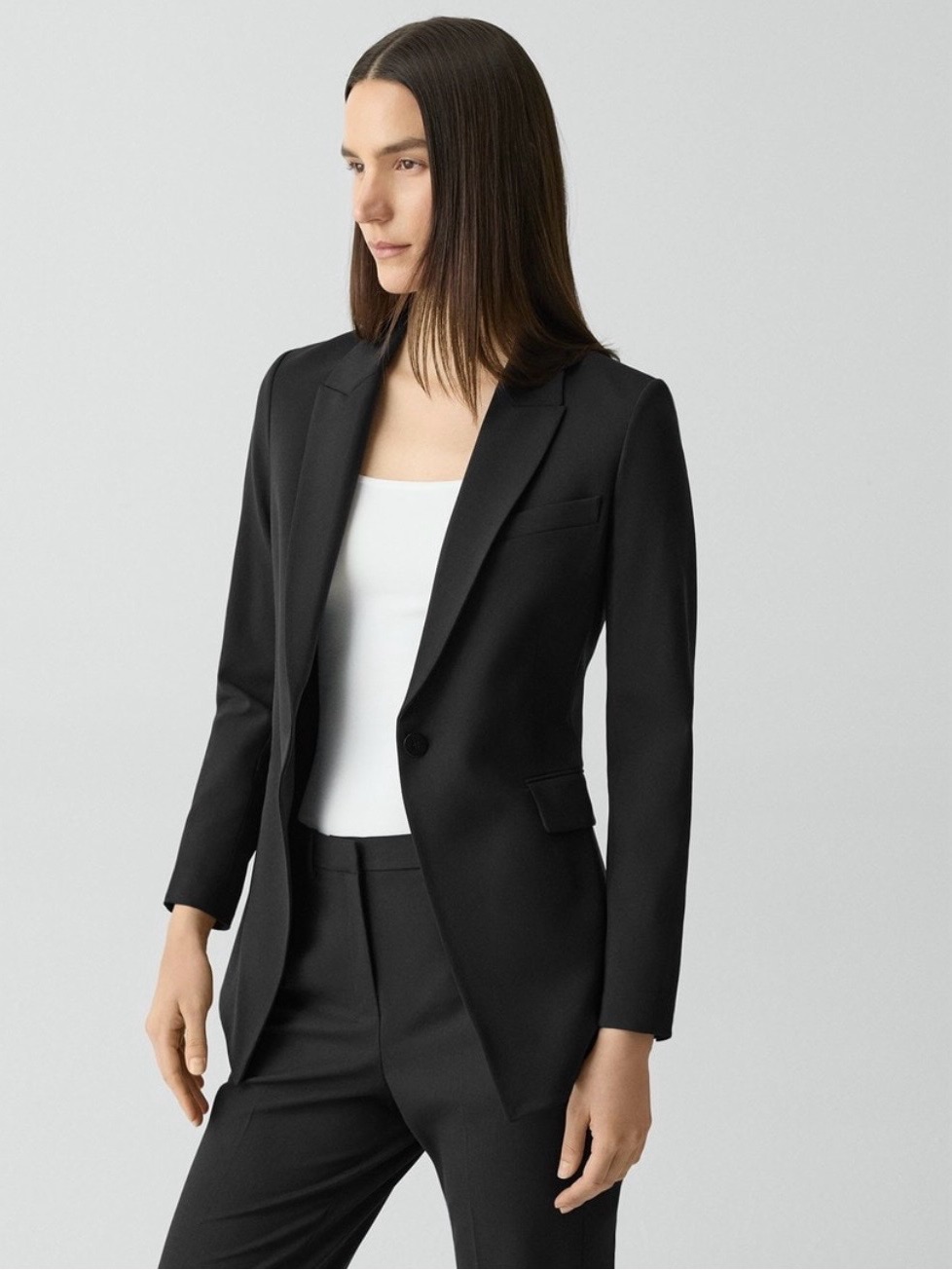 New Theory Etiennette Traceable Wool Blazer In Black, Size 2